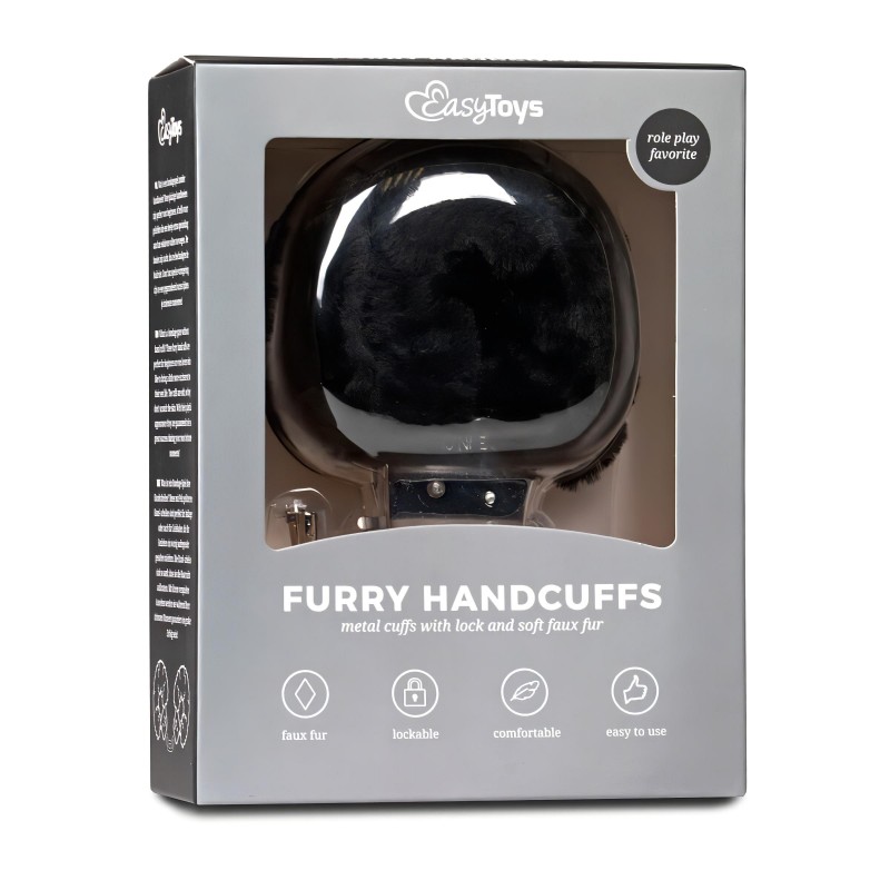EasyToys - plüss bélésű csuklóbilincs pároknak (fekete) 160134 termék bemutató kép