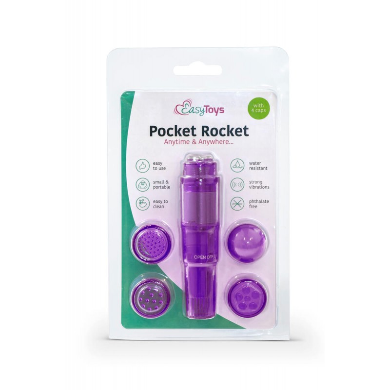Easytoys Pocket Rocket - vibrátoros szett - lila (5 részes) 48612 termék bemutató kép