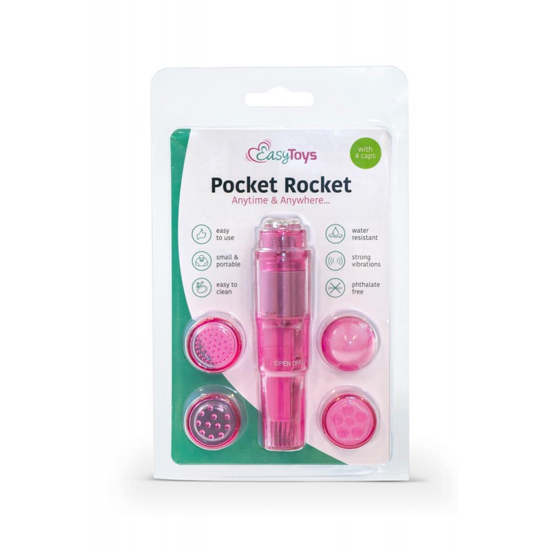 Easytoys Pocket Rocket - vibrátoros szett - pink (5 részes) 48607 termék bemutató kép