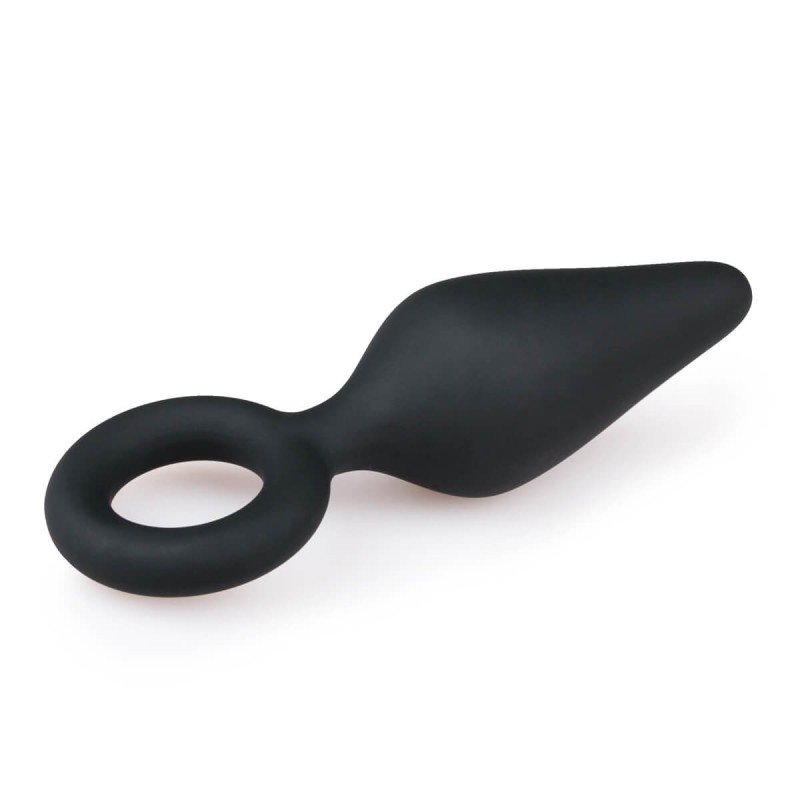 Easytoys Pointy Plug - gyűrűs anál plug - közepes (fekete) 48579 termék bemutató kép