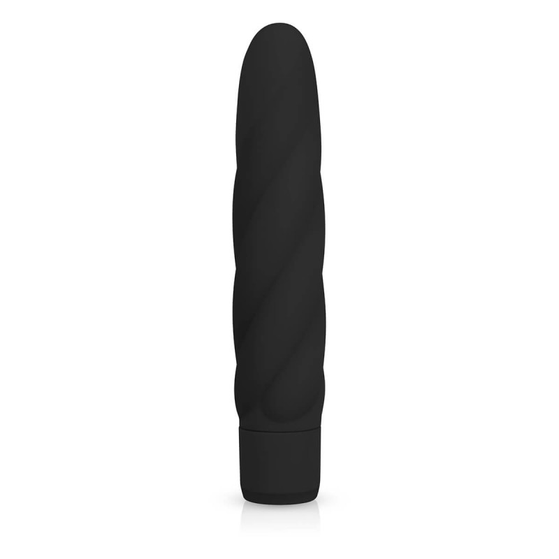 Easytoys Power Vibe - csavart szilikon rúd vibrátor (fekete) 35708 termék bemutató kép