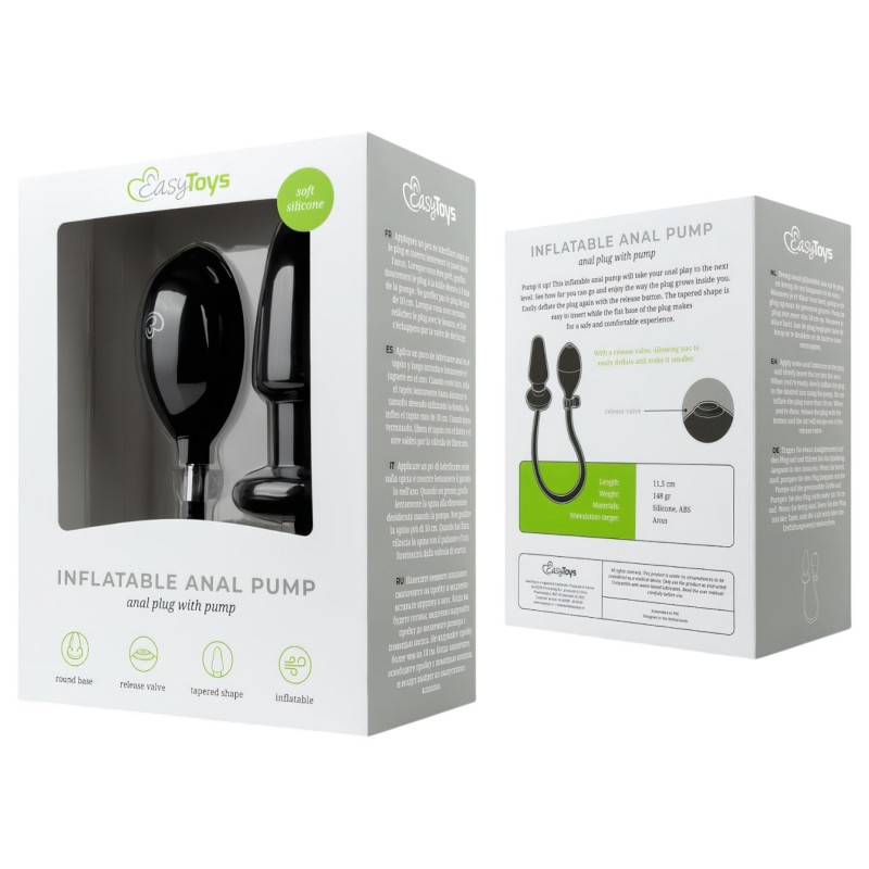 EasyToys - pumpálható anál plug (fekete) 116036 termék bemutató kép