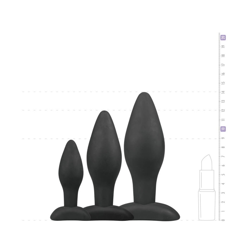 Easytoys Rocket - anál dildó szett - fekete (3 részes) 31552 termék bemutató kép