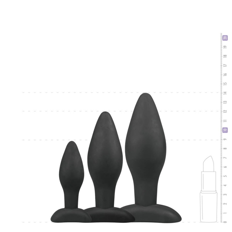 Easytoys Rocket - anál plug szett - fekete (3 részes) 31552 termék bemutató kép