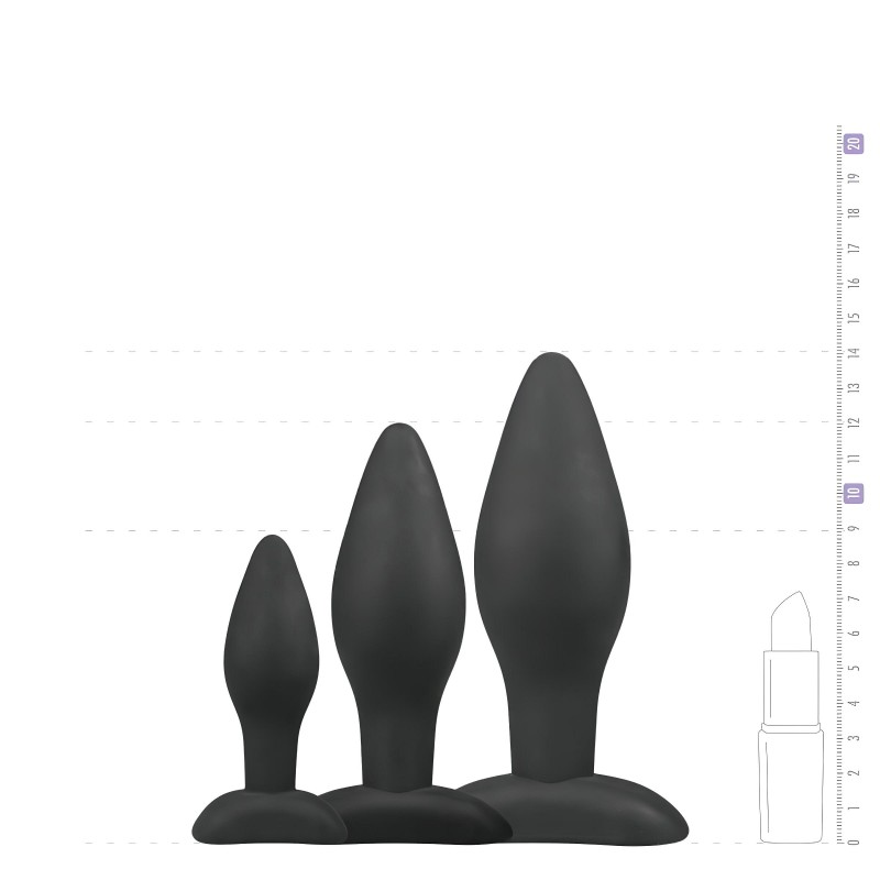 Easytoys Rocket - anál plug szett - fekete (3 részes) 104921 termék bemutató kép