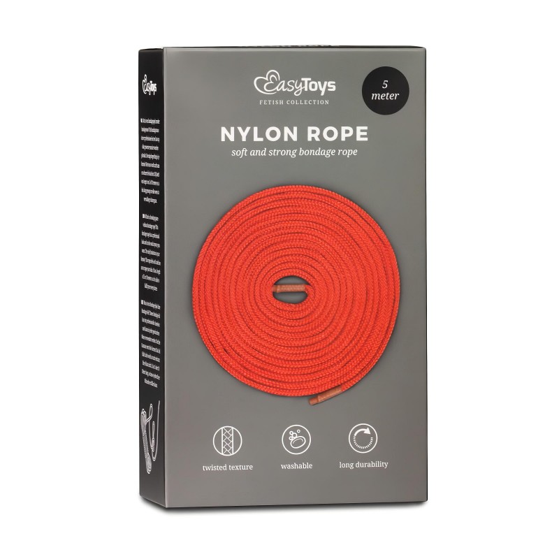 Easytoys Rope - bondage kötél (5 m, piros) 131263 termék bemutató kép