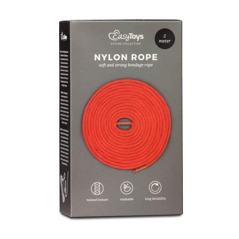 Easytoys Rope - bondage kötél (5m) - piros 35265 termék bemutató kép