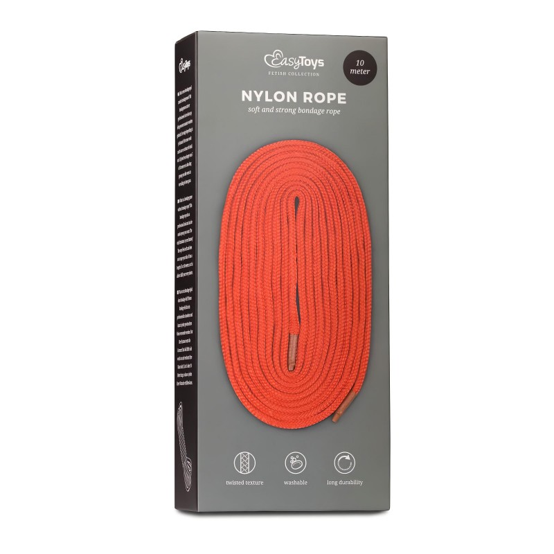 EasyToys Rope - piros bondage kötél shibari kötözéshez (10 m) 164617 termék bemutató kép