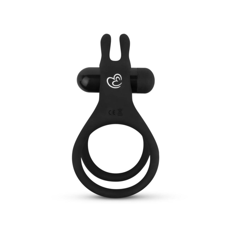 Easytoys Share Ring - vibrációs pénisz- és heregyűrű (fekete) 74120 termék bemutató kép