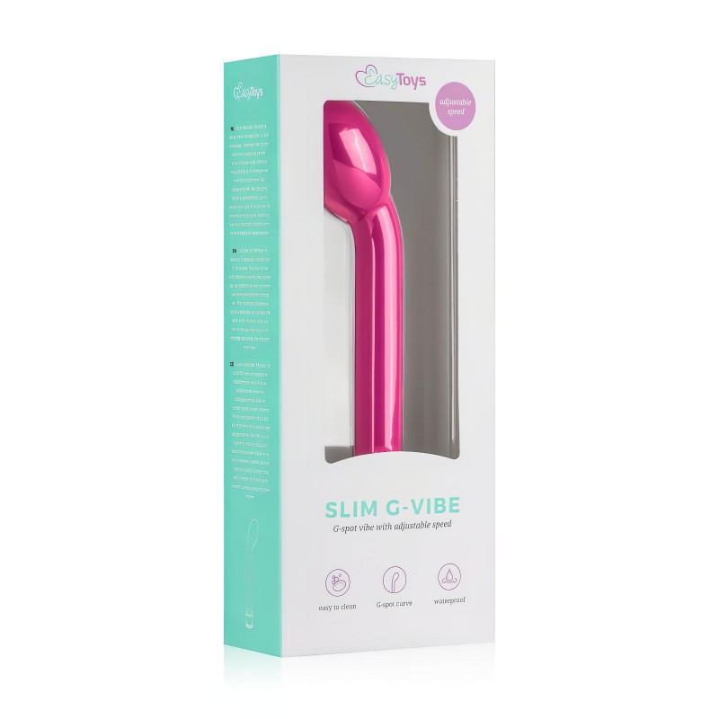 EasyToys Slim - vékony, hajlított fejű G-pont vibrátor (pink) 156012 termék bemutató kép