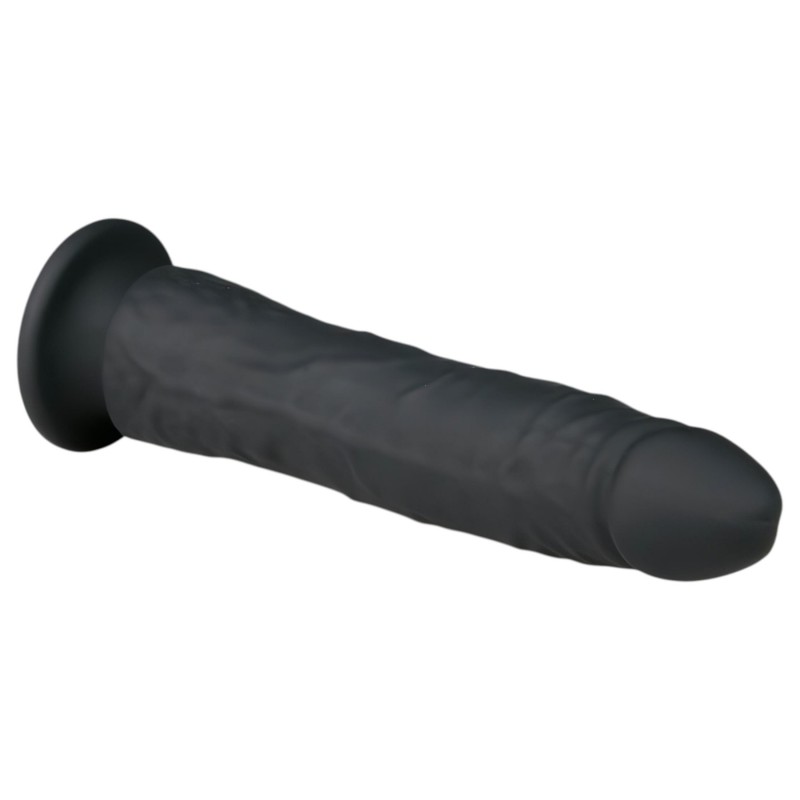 EasyToys - tapadókorongos 100% szilikon dildó (21 cm, fekete) 130719 termék bemutató kép