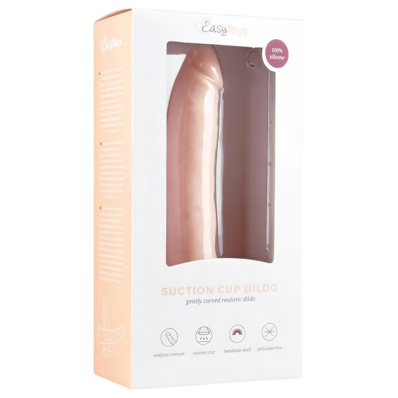 EasyToys - tapadókorongos 100% szilikon dildó (21 cm, testszínű) 144345 termék bemutató kép