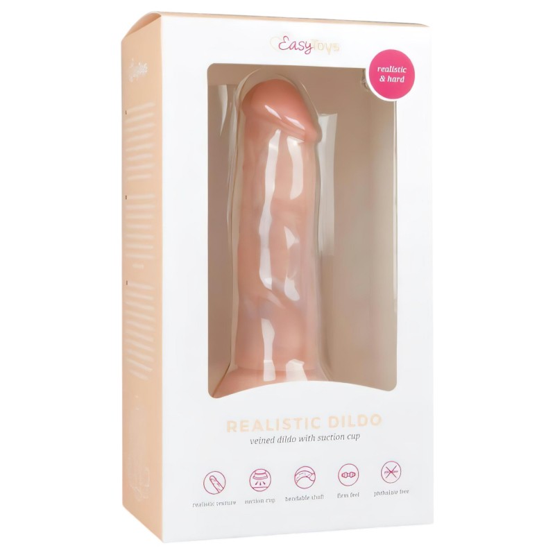 EasyToys - tapadókorongos élethű dildó (15,5 cm, natúr) 130777 termék bemutató kép