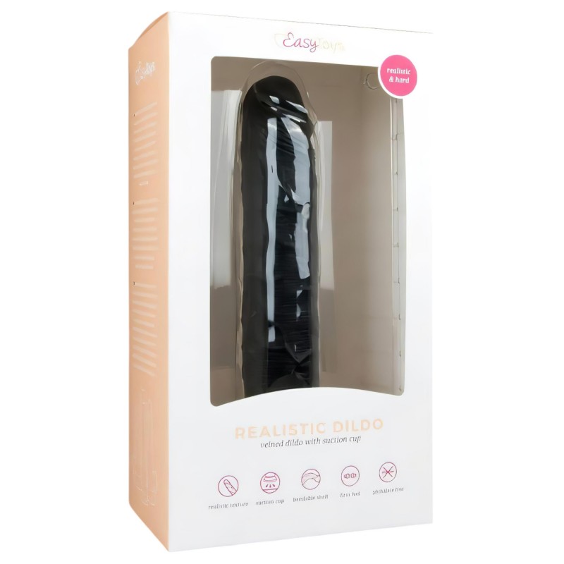 Easytoys - tapadókorongos extra nagy dildó (28,5 cm, fekete) 130738 termék bemutató kép