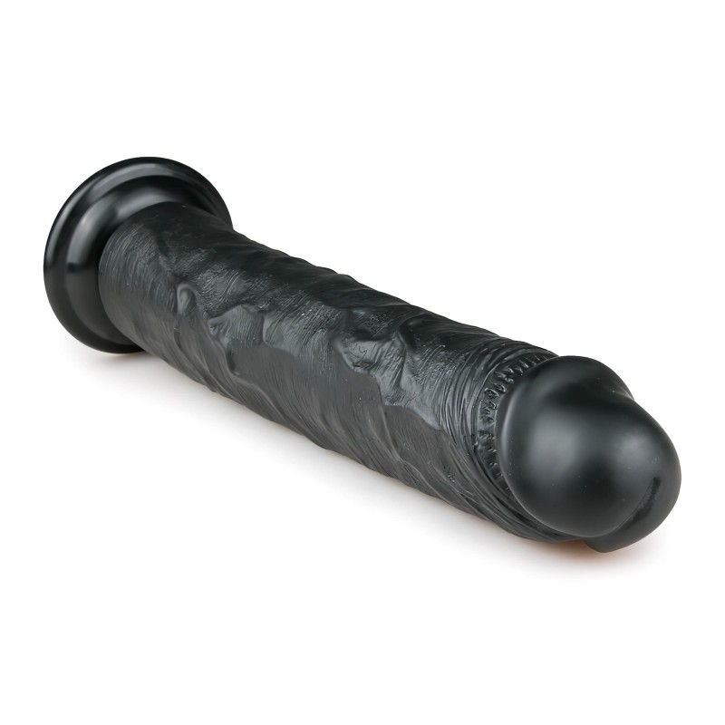 Easytoys - tapadókorongos extra nagy dildó (28,5cm) - fekete 105738 termék bemutató kép