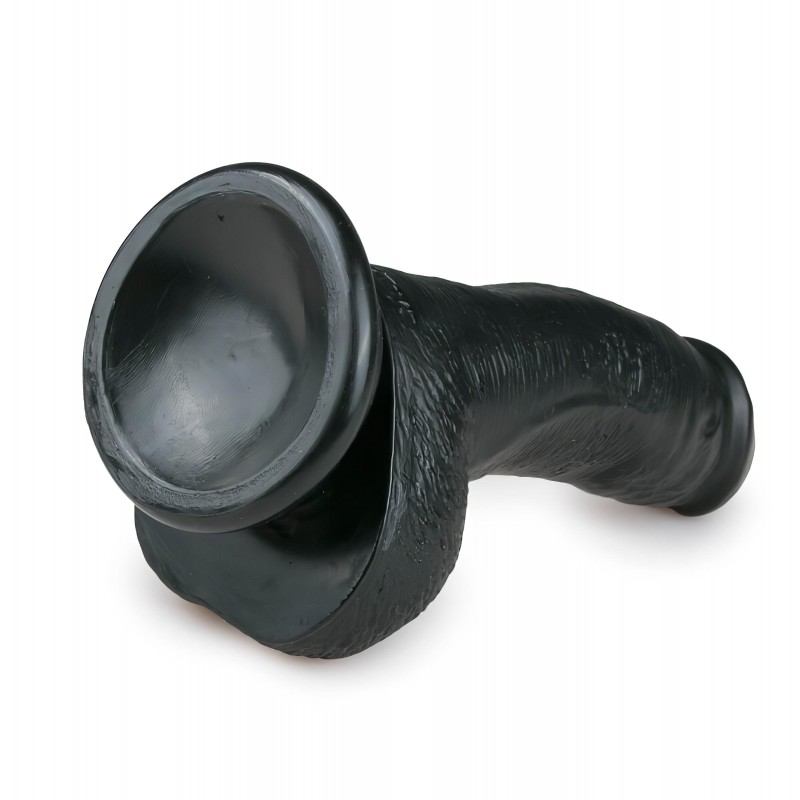 EasyToys - tapadókorongos, herés dildó (15 cm, fekete) 130705 termék bemutató kép