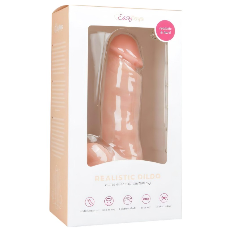 EasyToys - tapadókorongos, herés dildó (17,5 cm, natúr) 130748 termék bemutató kép