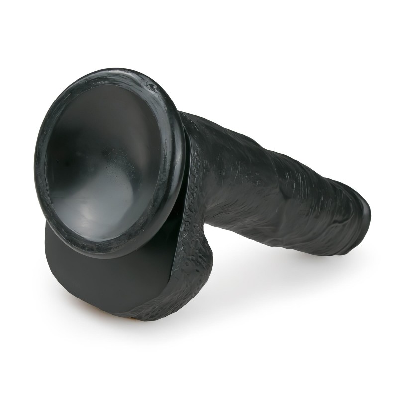 EasyToys - tapadókorongos, herés nagy dildó (26,5 cm, fekete) 131319 termék bemutató kép