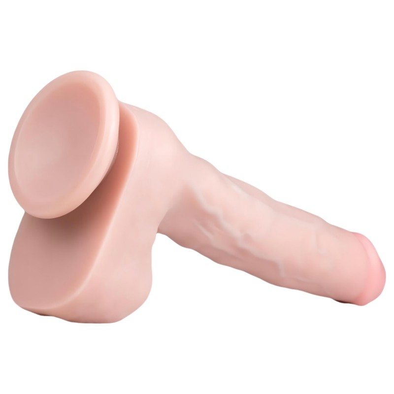 Easytoys - tapadókorongos, herés nagy dildó (29,5cm) - natúr 106081 termék bemutató kép
