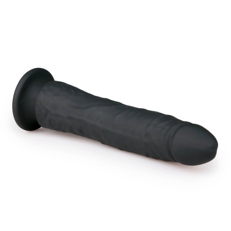 Easytoys - tapadókorongos 100% szilikon dildó (21cm) - fekete 31555 termék bemutató kép