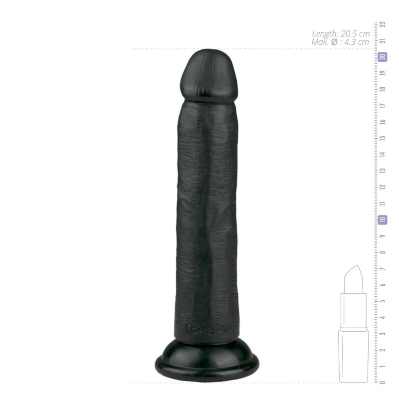 Easytoys - tapadókorongos élethű dildó (20,5cm) - fekete 31423 termék bemutató kép