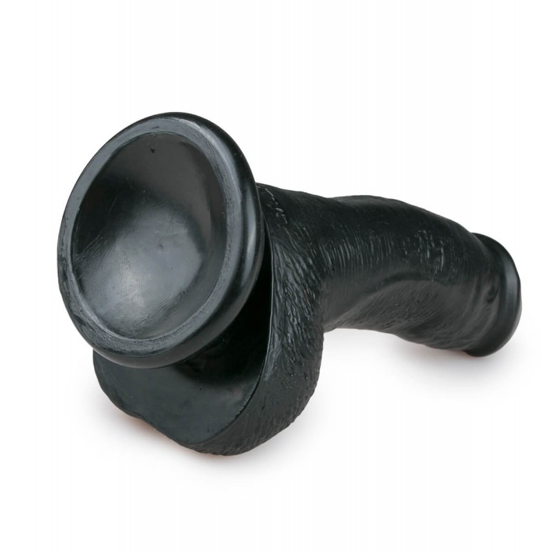 Easytoys - tapadókorongos, herés dildó (15cm) - fekete 31326 termék bemutató kép