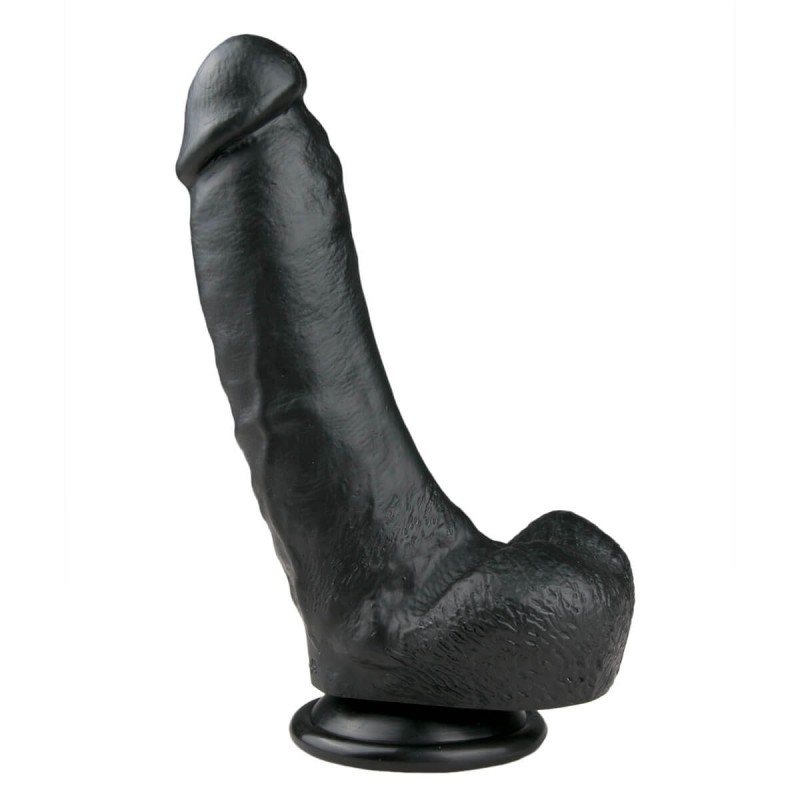 Easytoys - tapadókorongos, herés dildó (20cm) - fekete 31349 termék bemutató kép