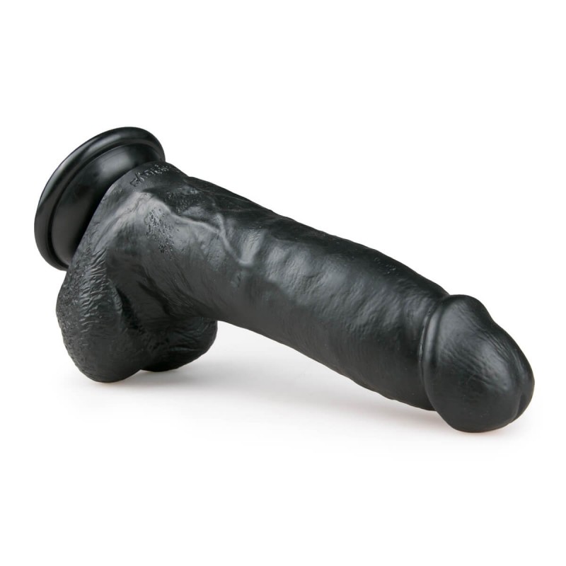 Easytoys - tapadókorongos, herés dildó (20cm) - fekete 31350 termék bemutató kép
