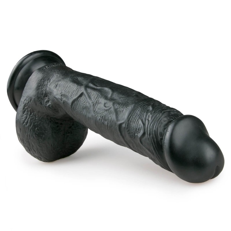 Easytoys - tapadókorongos, herés dildó (22,5cm) - fekete 31289 termék bemutató kép