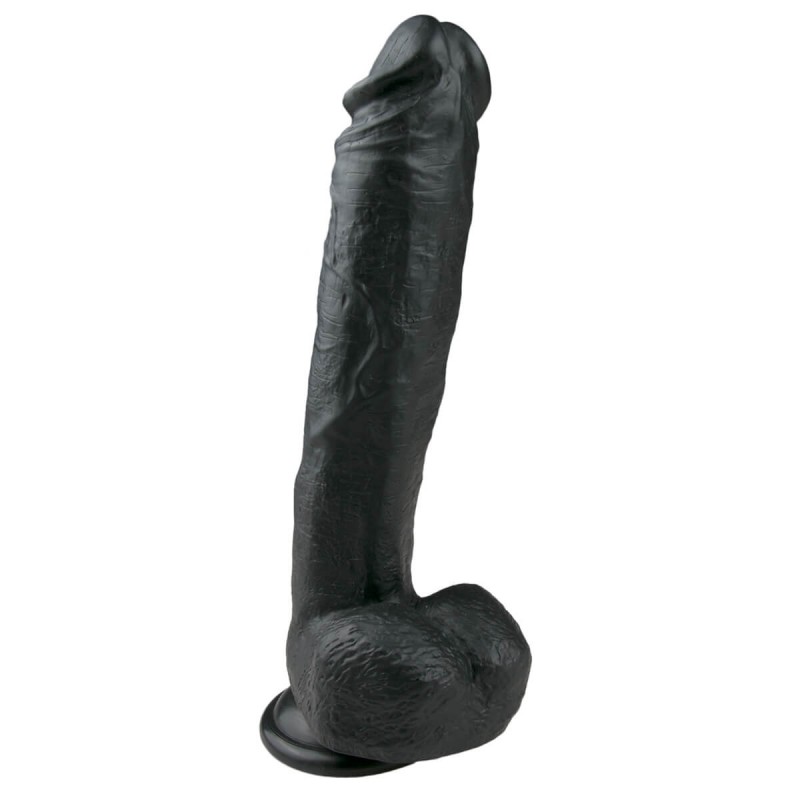 Easytoys - tapadókorongos, herés nagy dildó (26,5cm) - fekete 31454 termék bemutató kép