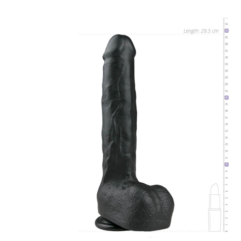 Easytoys - tapadókorongos, herés nagy dildó (29,5cm) - fekete 31286 termék bemutató kép