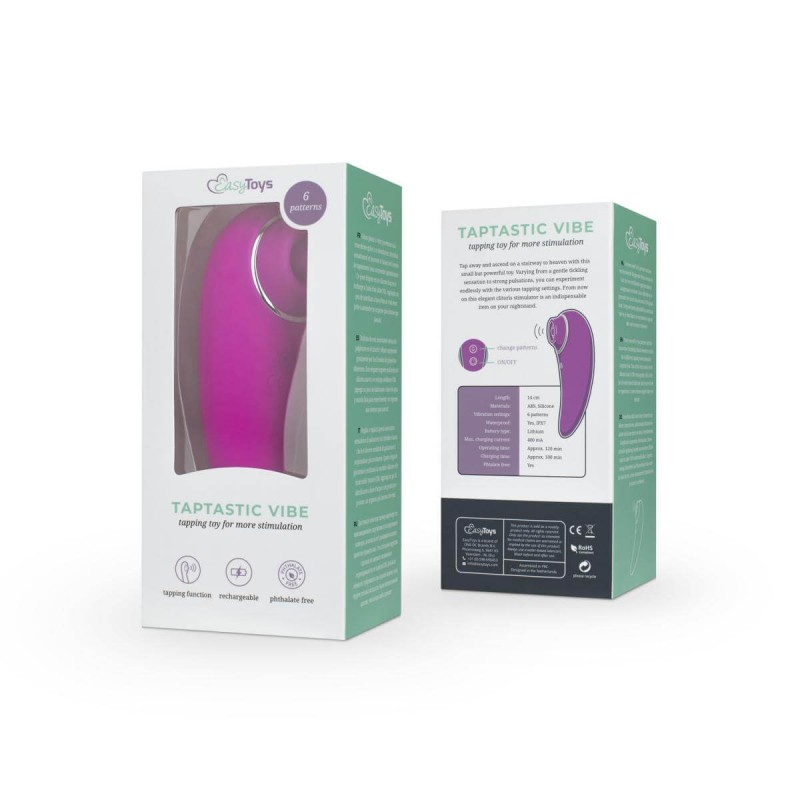 Easytoys Taptastic Vibe - akkus, vízálló csikló vibrátor (pink) 74044 termék bemutató kép