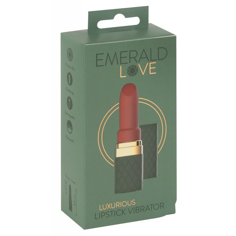 Emerald Love - akkus, vízálló rúzsvibrátor (zöld-bordó) 72902 termék bemutató kép