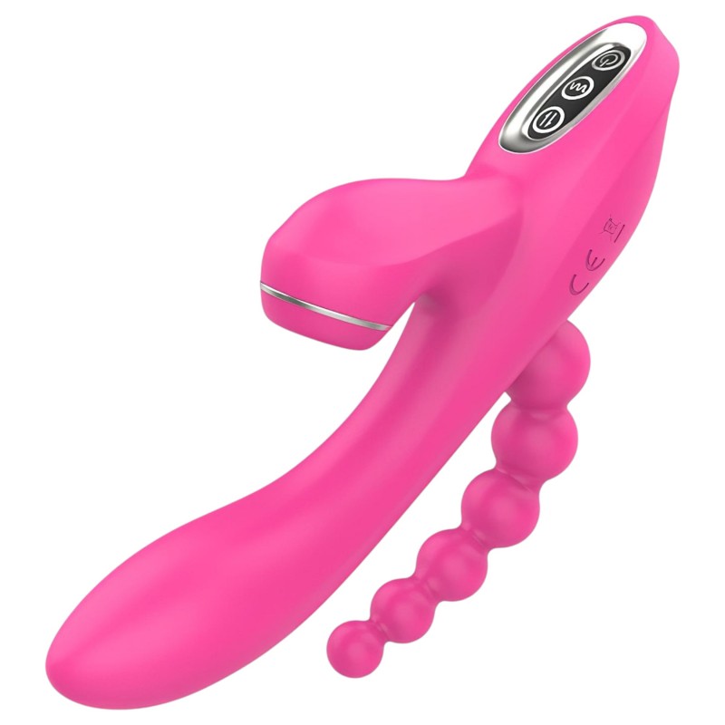 Erospace Sweet Play - G-pont vibrátor anál szondával és szívással (rózsaszín) 170286 termék bemutató kép