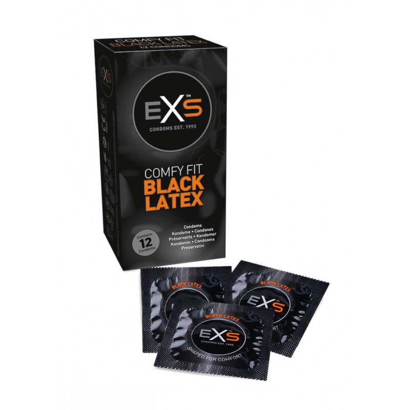 EXS Black - latex óvszer - fekete (12 db) 66900 termék bemutató kép