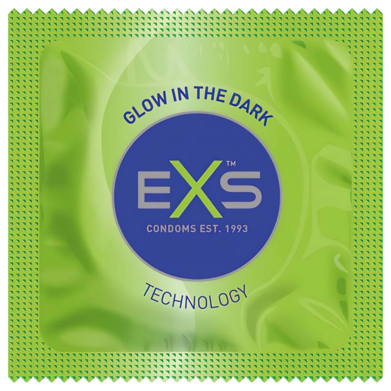 EXS Glow - sötétben világító latex óvszer (100 db) 129400 termék bemutató kép