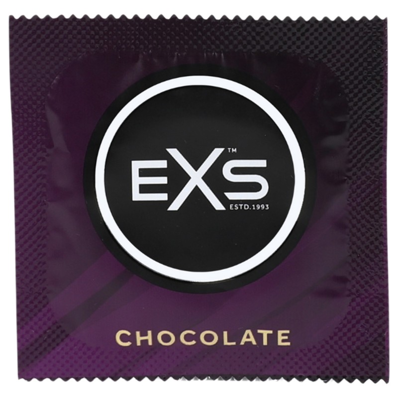 EXS Hot Chocolate - óvszer csoki ízű (fekete, 100 db) 129163 termék bemutató kép