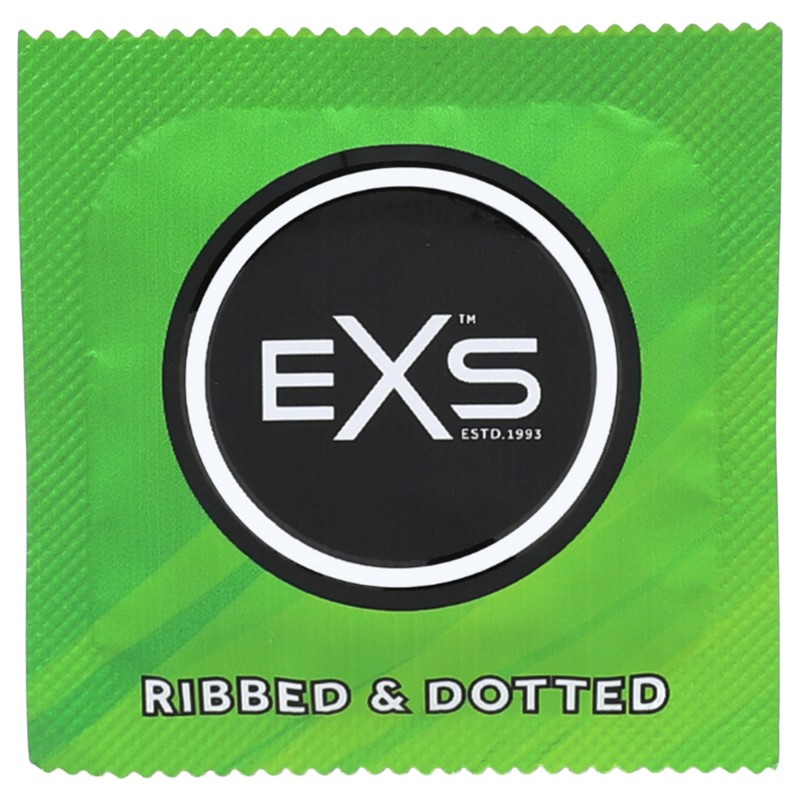 EXS Ribbed & Dotted - bordázott, pontozott óvszer (48 db) 148499 termék bemutató kép