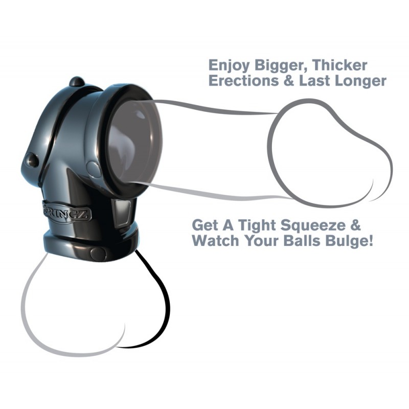 Fantasy Cock Pipe - péniszgyűrű és herenyújtó-gyűrű (fekete) 30233 termék bemutató kép
