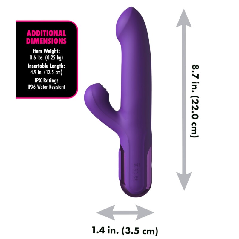 Fantasy For Her - 2in1 lökő vibrátor és csiklóizgató (lila) 120110 termék bemutató kép