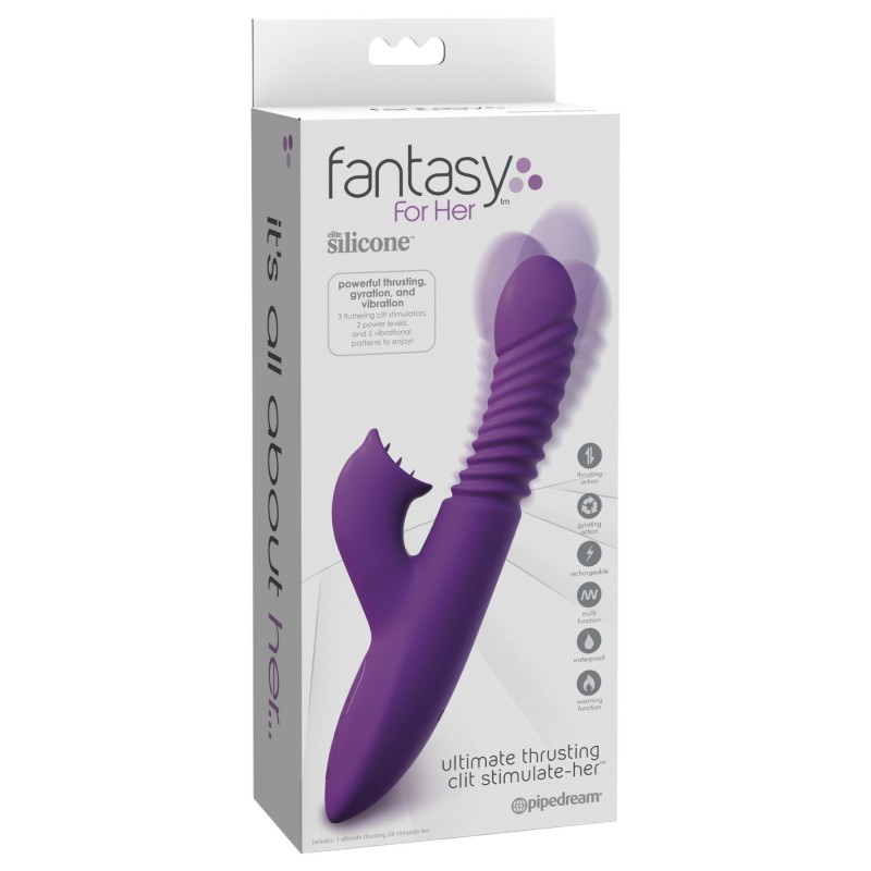 Fantasy For Her - 3in1 lökő vibrátor melegítő funkcióval (lila) 120159 termék bemutató kép