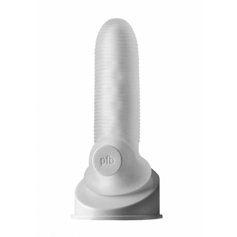 Fat Boy Micro Ribbed - péniszköpeny (15cm) - fehér 47826 termék bemutató kép