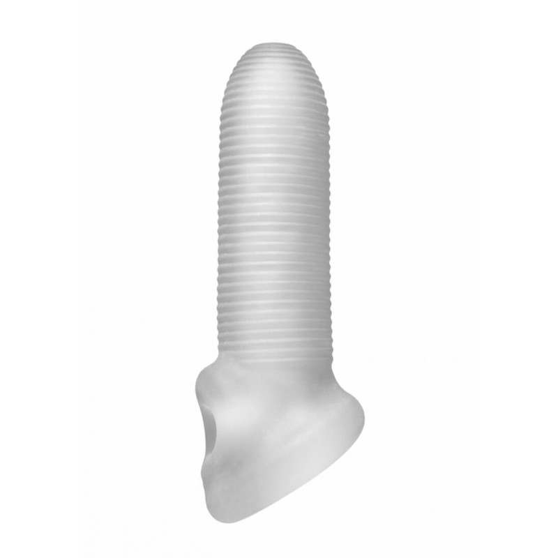 Fat Boy Micro Ribbed - péniszköpeny (15cm) - tejfehér 47827 termék bemutató kép
