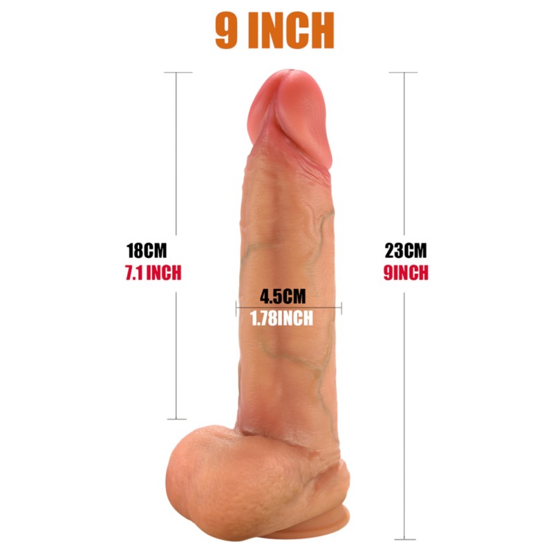 FeelSkin - ultra realisztikus herés dildó - natúr (23 cm) 145521 termék bemutató kép