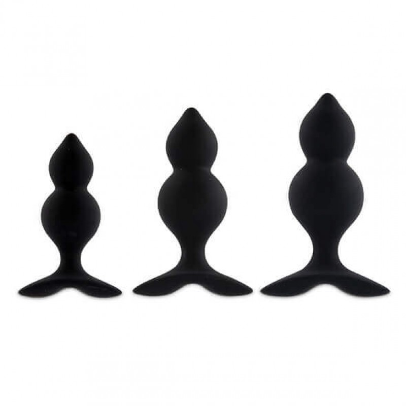 FEELZTOYS Bibi TWIN - anál dildó szett - fekete (3 részes) 50128 termék bemutató kép