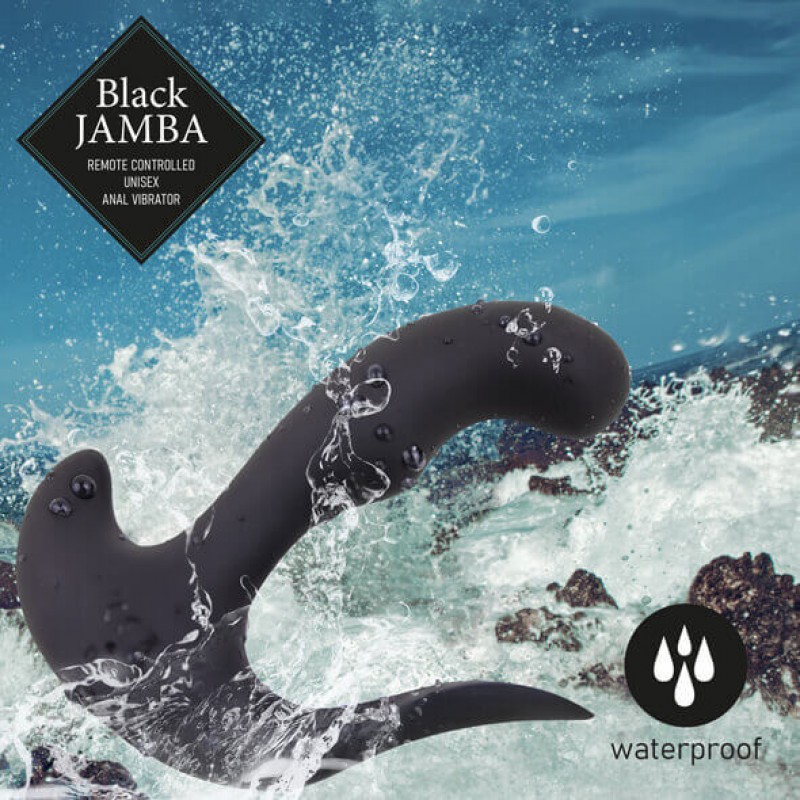 FEELZTOYS Black Jamba - rádiós, melegítős anál vibrátor (fekete) 49425 termék bemutató kép