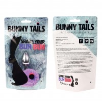 FEELZTOYS Bunny Tails - fém anál dildó nyuszifarokkal (ezüst-lila) 43679 termék bemutató kép