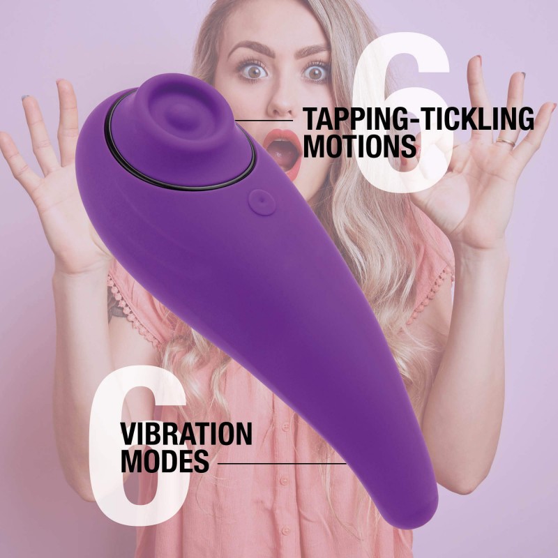 FEELZTOYS Femmegasm - akkus 2in1 csikló vibrátor (lila) 41416 termék bemutató kép