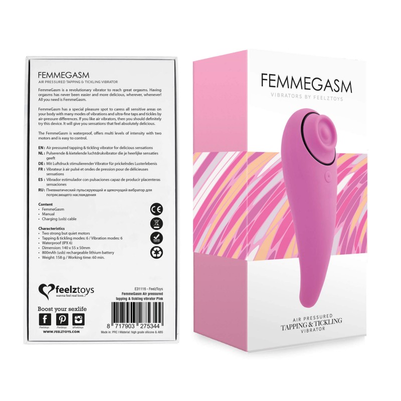 FEELZTOYS Femmegasm - vízálló hüvelyi és csiklóvibrátor (pink) 77080 termék bemutató kép