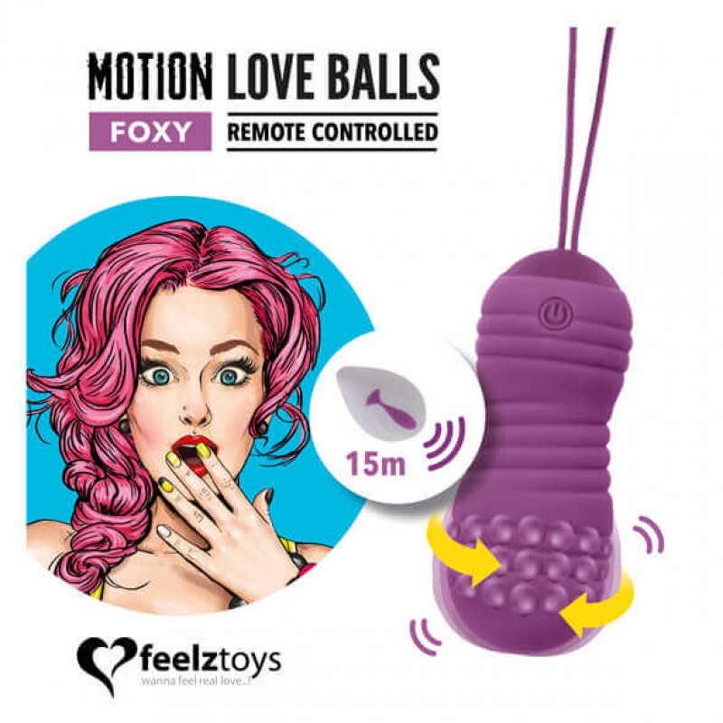 FEELZTOYS Foxy - vízálló vibrációs tojás (lila) 49421 termék bemutató kép
